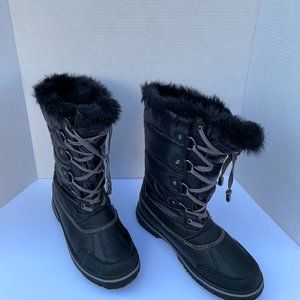Superfit Black Boots Waterproof Winter Snow Boots Size-US 10